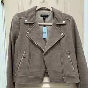 Ann Taylor Brown Textured Moto Jacket